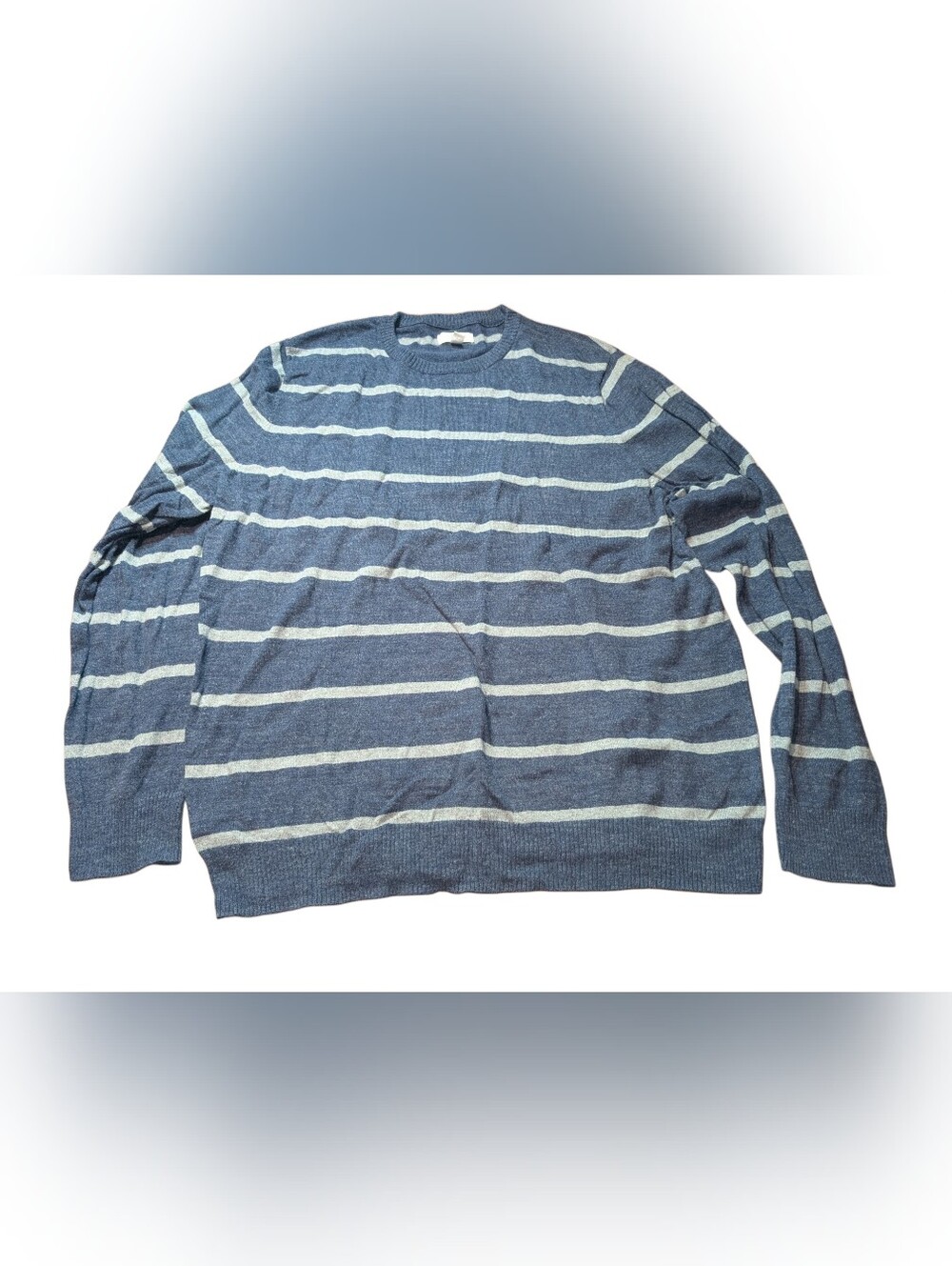 Sonoma Navy and Light Blue Striped Crewneck Sweater